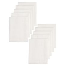 Mullwindel / Mussola / Pucktuch / Swaddle Confezione da 10 70 x 70 cm - Bianco