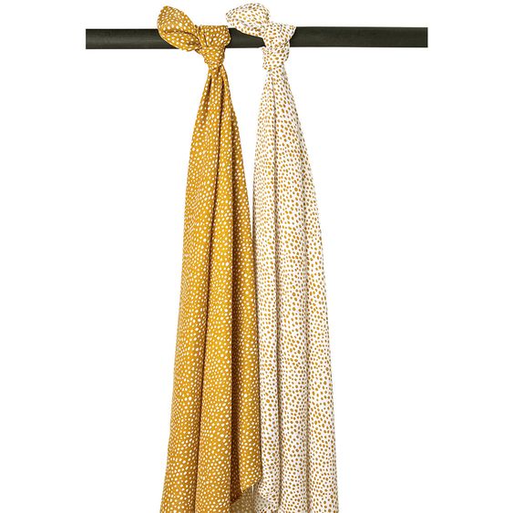Meyco Mullwindel / Mulltuch / Pucktuch - Swaddle - 2er Pack - 120 x 120 cm - Cheetah - Honey Gold