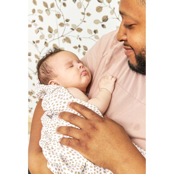 Meyco Mullwindel / Mulltuch / Pucktuch - Swaddle - 2er Pack 120 x 120 cm - Cheetah - Taupe