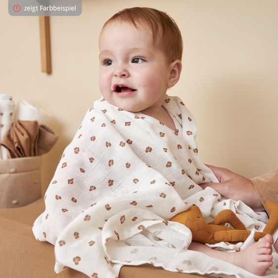 Meyco Mullwindel / Mulltuch / Pucktuch / Swaddle 2er Pack 120 x 120 cm - Mini Panther - Soft Pink