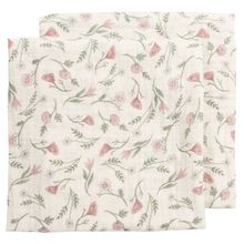 Mullwindel / Mulltuch / Pucktuch / Swaddle 2er Pack Musselin Pre-Washed 70 x 70 cm - Flower