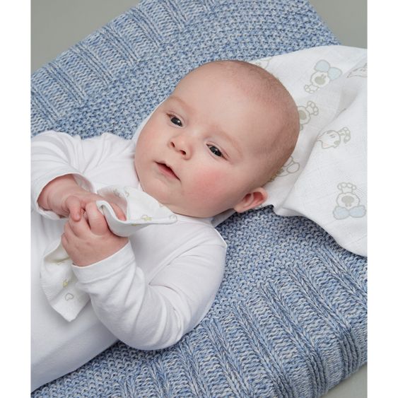 Meyco Mullwindel / Mulltuch / Pucktuch - Swaddle - 3er Pack - 120 x 120 cm - Woezel & Pip