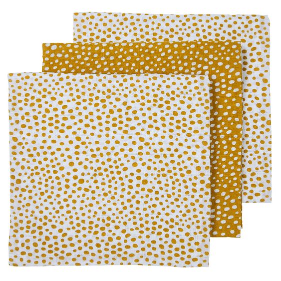 Meyco Mullwindel / Mulltuch / Pucktuch - Swaddle - 3er Pack - 70 x 70 cm - Cheetah - Honey Gold