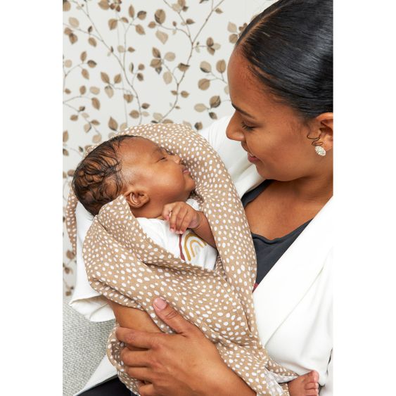 Meyco Mullwindel / Mulltuch / Pucktuch - Swaddle - 3er Pack 70 x 70 cm - Cheetah - Taupe