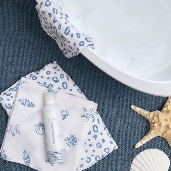 Meyco Mullwindel / Mulltuch / Pucktuch - Swaddle - 3er Pack 70 x 70 cm - Shells Denim