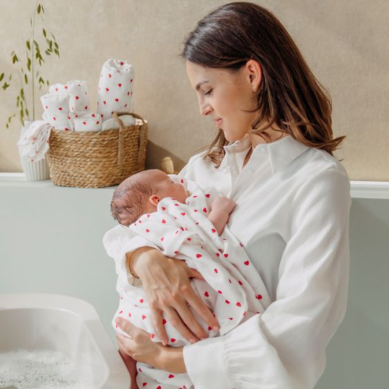 Meyco Mullwindel / Mulltuch / Pucktuch / Swaddle Confezione da 3 70 x 70 cm - Sweet Heart