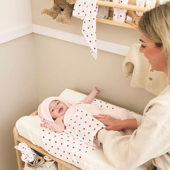 Meyco Mullwindel / Mulltuch / Pucktuch / Swaddle Confezione da 3 70 x 70 cm - Sweet Heart