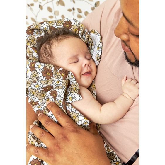 Meyco Mullwindel / Mulltuch / Pucktuch - Swaddle - 3er Pack 70 x 70 cm - Vintage Flower - Taupe
