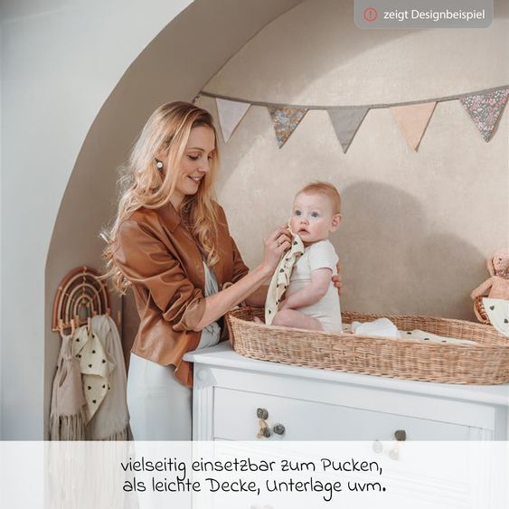 Meyco Mullwindel / Mulltuch / Pucktuch / Swaddle 3er Pack Musselin 70 x 70 cm - Girly Garden