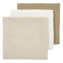 Mullwindel / Mulltuch / Pucktuch / Swaddle 3er Pack Musselin 70 x 70 cm - OffWhite / Soft Sand / Taupe