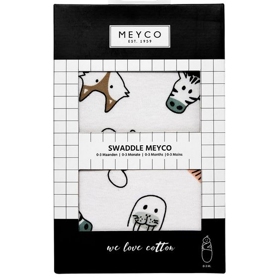 Meyco Pucksack 2-lagig - Animals - Gr. 0 - 3 Monate