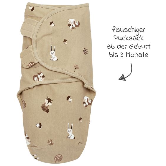 Meyco Pucksack - Forest Animals - Sand - Gr. 0-3 Monate