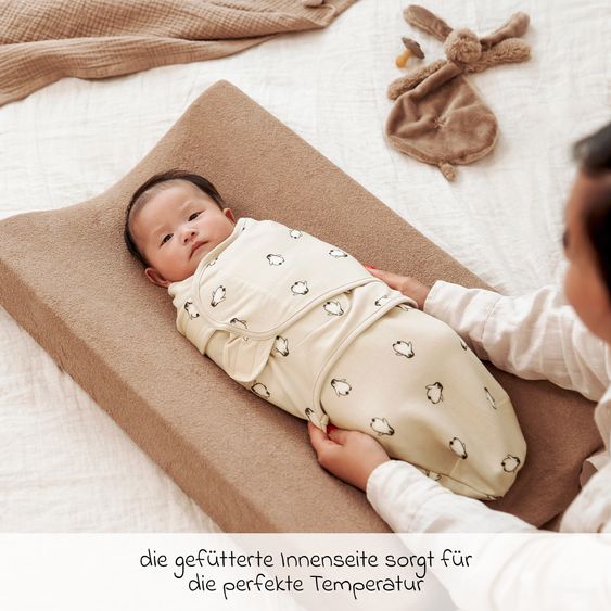 Meyco Swaddle bag - Penguin - Soft Sand - Gr. 0-3 months
