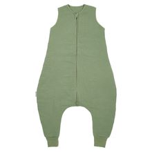 Sacco a pelo con gambe / tuta da letto in mussola imbottita - Verde oliva - misura 104 cm