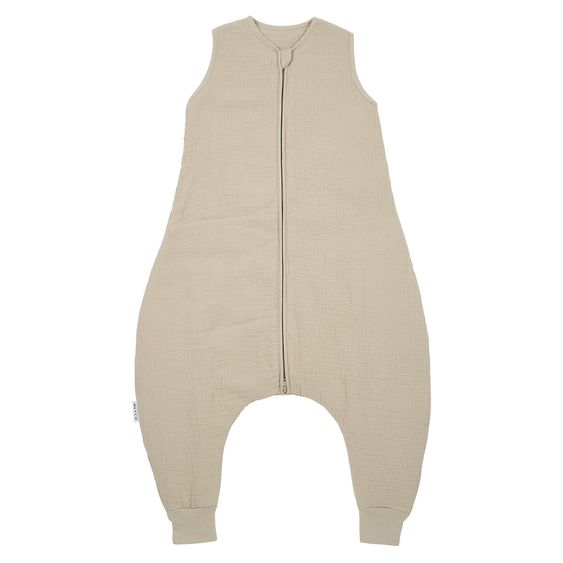 Meyco Schlafsack mit Beinen / Schlafoverall Musselin wattiert - Sand - Gr. 104 cm