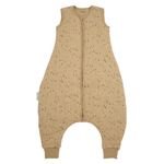 Schlafsack mit Beinen / Schlafoverall - Rib Mini Spot - Toffee Melange - Gr. 80 cm