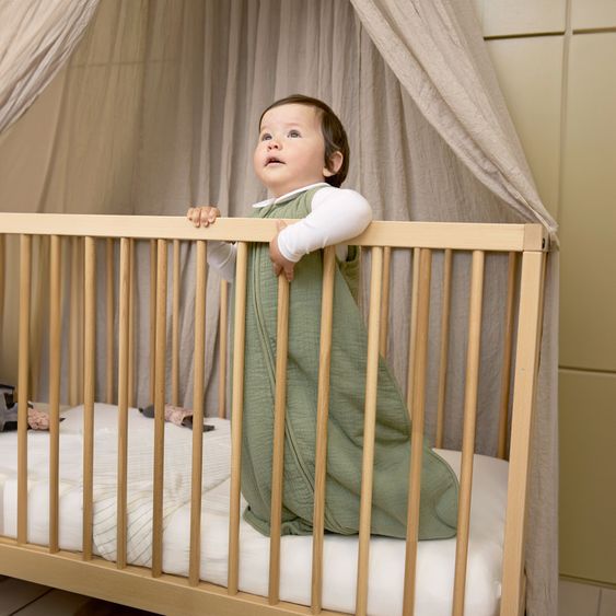 Meyco Schlafsack Musselin wattiert - Olive Green - Gr. 90 cm