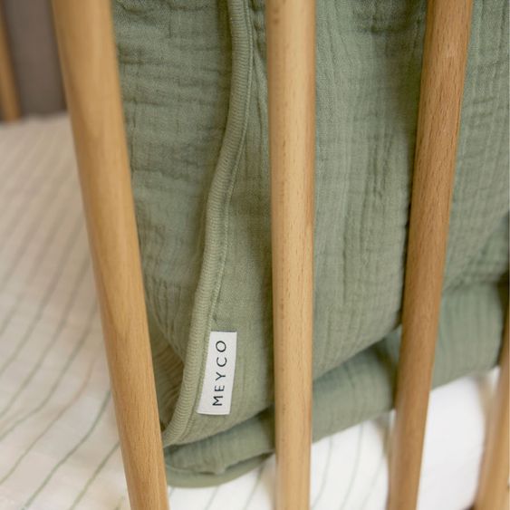 Meyco Schlafsack Musselin wattiert - Olive Green - Gr. 90 cm