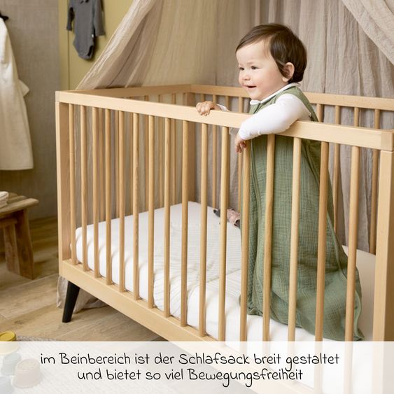 Meyco Schlafsack Musselin wattiert - Olive Green - Gr. 90 cm