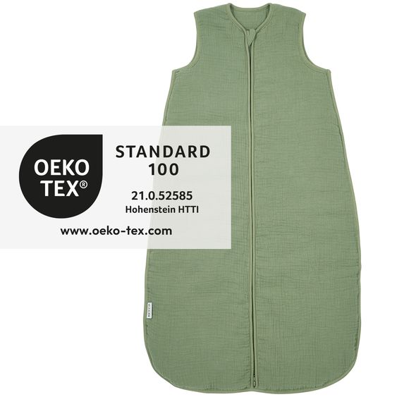 Meyco Schlafsack Musselin wattiert - Olive Green - Gr. 90 cm