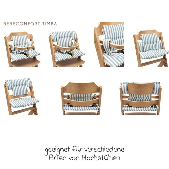 Meyco Sitzkissen / Hochstuhlauflage für Hochstuhl - Fat Stripe - Jeans Blue