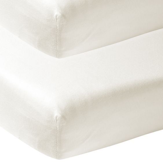 Meyco Set 2 Lenzuolo con angoli per lettino bambini 70 x 140 cm - Offwhite
