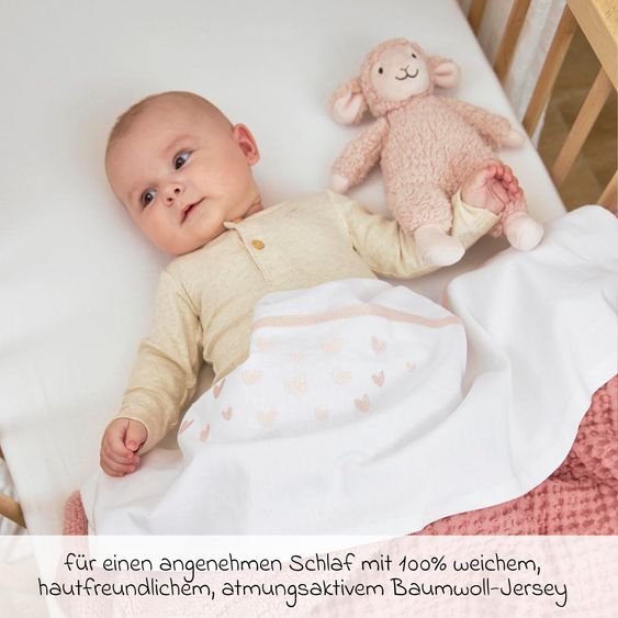 Meyco Set 2 Lenzuolo con angoli per lettino bambini 70 x 140 cm - Offwhite