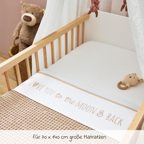 Meyco Set 2 Lenzuolo con angoli per lettino bambini 70 x 140 cm - Offwhite