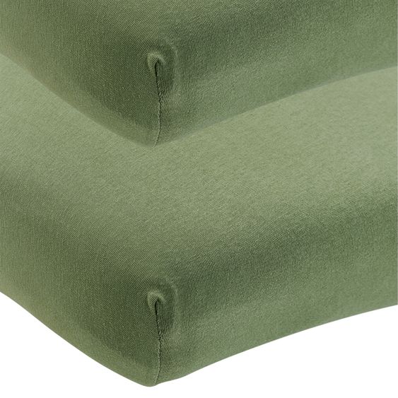 Meyco Set 2 pz di lenzuolo con angoli per lettino bambini 70 x 140 cm - Oliva Verde