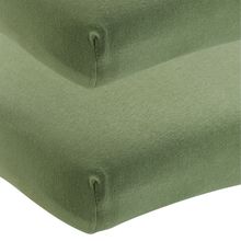 Set 2 pz di lenzuolo con angoli per lettino bambini 70 x 140 cm - Oliva Verde