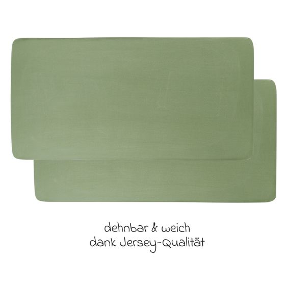 Meyco Set 2 pz di lenzuolo con angoli per lettino bambini 70 x 140 cm - Oliva Verde