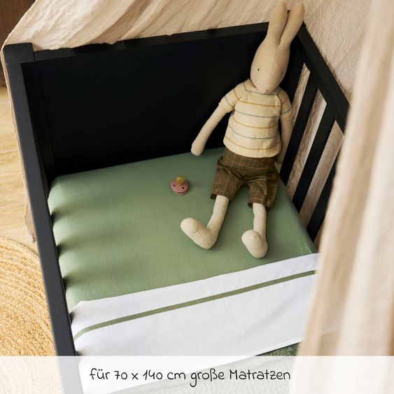 Meyco Set 2 pz di lenzuolo con angoli per lettino bambini 70 x 140 cm - Oliva Verde