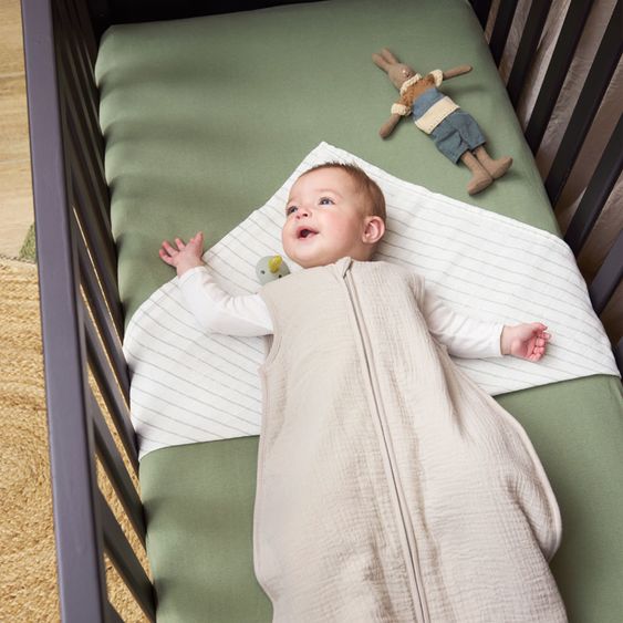 Meyco Set 2 pz di lenzuolo con angoli per lettino bambini 70 x 140 cm - Oliva Verde