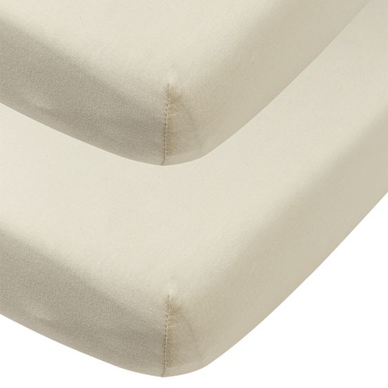 Meyco Set 2 copripiumini elasticizzati Per lettino bambini 70 x 140 cm - Sabbia