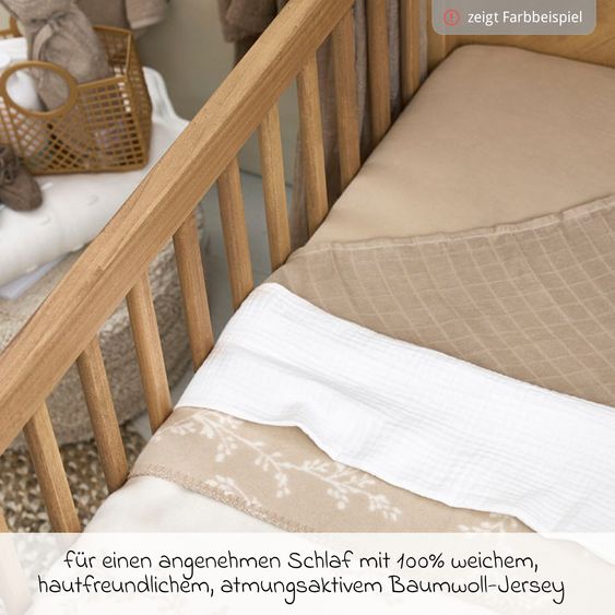 Meyco Lenzuolo a pieghe per lettino bambini 70 x 140 cm - Taupe Scuro