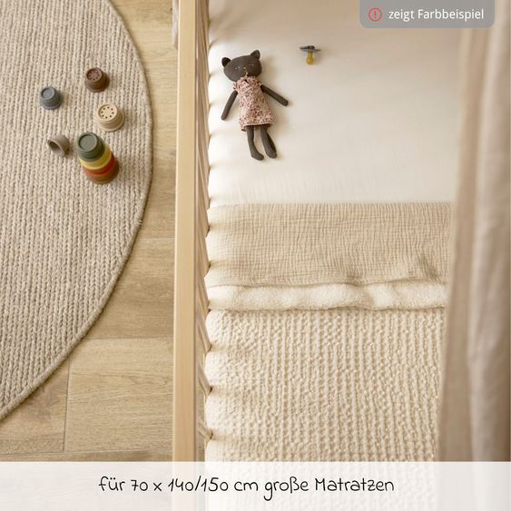 Meyco Lenzuolo a pieghe per lettino bambini 70 x 140 cm - Taupe Scuro