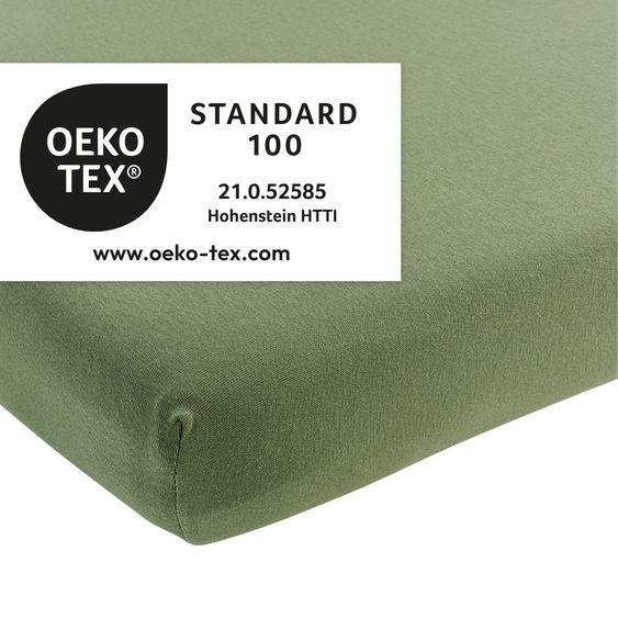 Meyco Lenzuolo a pieghe per lettino 70 x 140 cm - Verde oliva