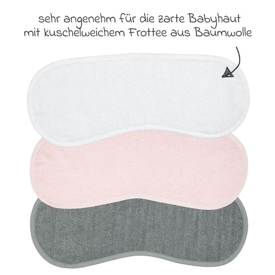 Meyco Spucktuch Frottee 3er Pack 52 x 20 cm - White, Light Pink & Grey