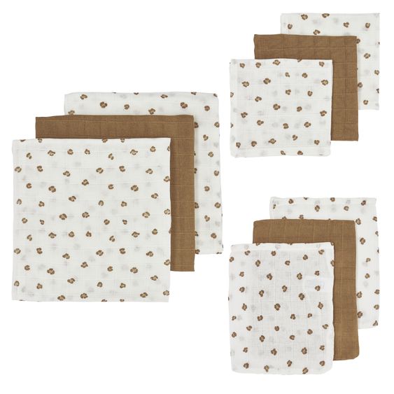 Meyco Starter set 9-piece muslin cloths - Mini Panther - Toffee