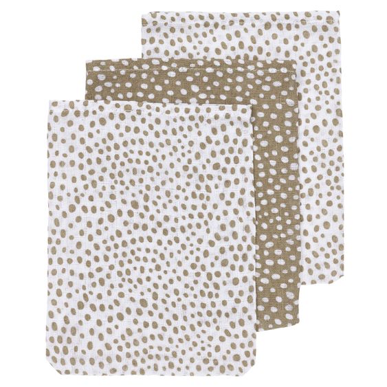 Meyco Waschhandschuh - 3er Pack 20 x 17 cm - Cheetah - Taupe