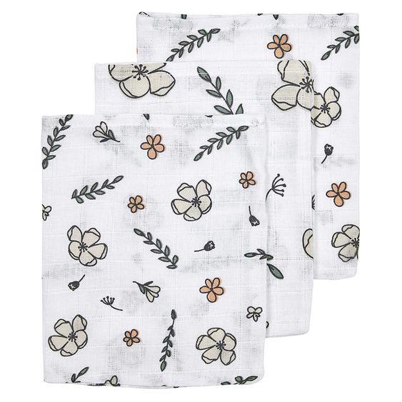 Meyco Waschhandschuh - 3er Pack - 20 x 17 cm - Floral