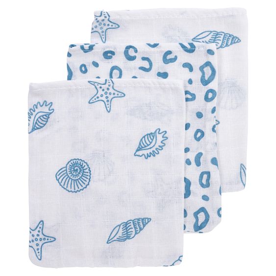 Meyco Waschhandschuh - 3er Pack 20 x 17 cm - Shells Denim