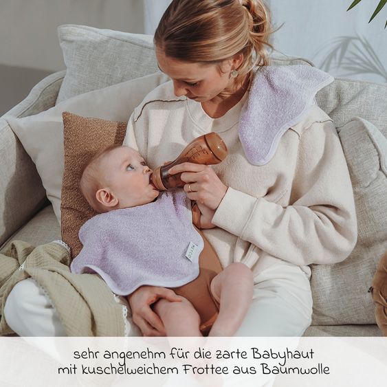 Meyco Set 3 panni lavamani / panni per rigurgito Frotté 30 x 30 cm - Wavy - Soft Lavender