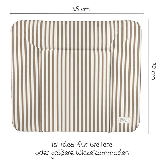 Meyco Changing Mat Soft 72 x 85 cm - Fat Stripe - Taupe