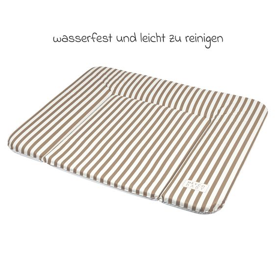 Meyco Changing Mat Soft 72 x 85 cm - Fat Stripe - Taupe