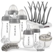 13-piece starter set / bottle set - 6 PP bottles + teat + milk powder scoop + bottle brush + drip stand