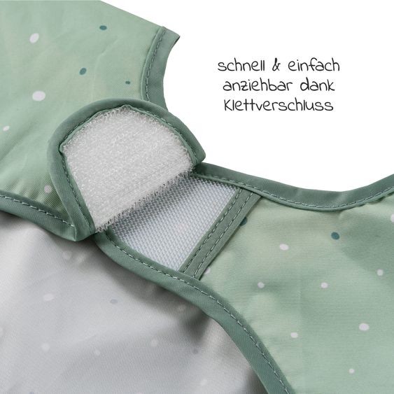 MiaMia 5-pc. Dining Set - 3 Sleeveless Bibs + 2 Silicone Training Plates - Green / Grey