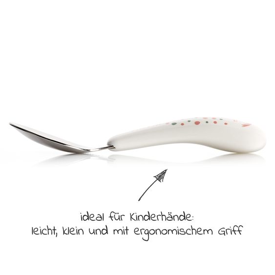 MiaMia 5-pc. Weaning Set - Silicone Plate + Cutlery (2 Spoons & 2 Forks) - Rose