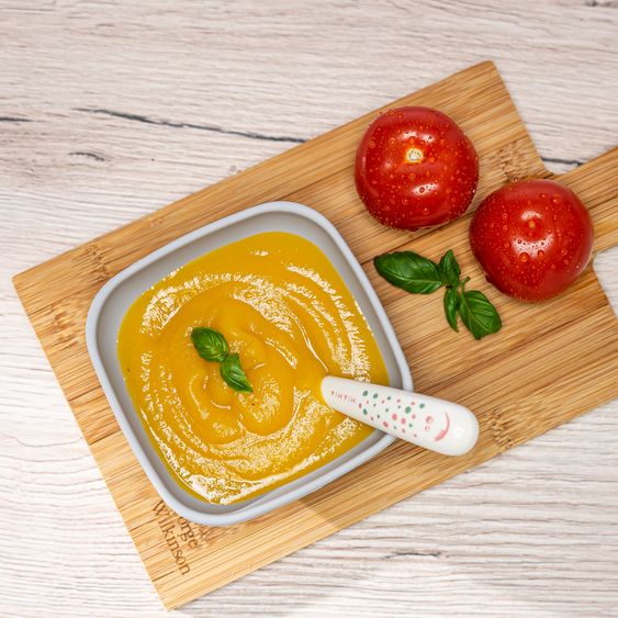 MiaMia 6-pcs. Weaning Set - 2 Silicone Bowls + Cutlery (2 Spoons & 2 Forks) - Petrol / Light Grey