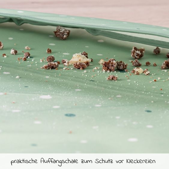 MiaMia 8-pc. Weaning Complete Set - 3 Sleeveless Bibs + Silicone Plate + Cutlery (2 Spoons & 2 Forks) - Green / Grey